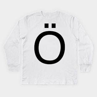 Helvetica Ö Kids Long Sleeve T-Shirt